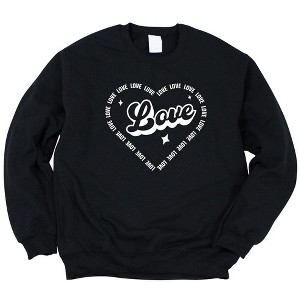 Simply Sage Market Women's Graphic Sweatshirt Love Heart Outline - 1 of 3