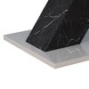 Gulches 47.24"-62.99" Extendable Dining Table, White Marble Print MDF Top with Black X-Shape Metal Base, Seats 4-6 for Kitchen/Dining Room - 4 of 4