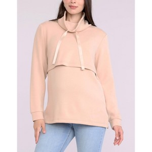Women's Funnel Neck Pullover Nursing Sweatshirt | Motherhood Maternity - 1 of 4