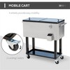 MOEPISY 80 QT Rolling Cooling Bins Ice Chest on Wheels Outdoor Stand Up Drink Cooler Cart for Party, Silver - 2 of 4