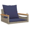 vidaXL Swing Bench with Cushions Gray 24.8"x24.4"x15.7" Poly Rattan - 2 of 4