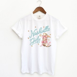 Simply Sage Market Women's Coquette Nashville Girly Short Sleeve Garment Dyed Tee - 1 of 3
