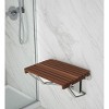 HomeRoots 14" X 20" Brown Teak Rectangular Shower Bench - 2 of 4