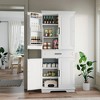 72'' High Kitchen Pantry Storage Cabinet, Freestanding Cupboard Storage Cabinet with Drawer, 2 Cabinets, 4 Door Shelves - 2 of 4