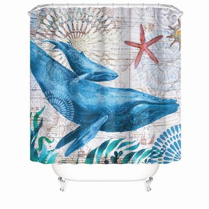 Charming Dolphin Shower Curtains for Bathroom Waterproof Fabric Bath Curtain Durable Soft Stylish Bathroom Decor 72x72 Inch - 1 of 1