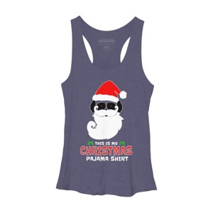 Women's Design By Humans This Is My Christmas Pajama Shirt Gamer Video Game Santa By TELO213 Racerback Tank Top - 1 of 3