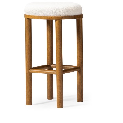 Maven Lane Clara Backless Boucle Fabric Bar Height Bar Stool