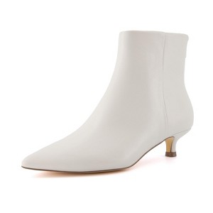 CUSHIONAIRE Women's Barbi Kitten Heel Bootie – Soft Vegan Leather, Memory Foam, Wide Widths, and Back Zipper - 1 of 4