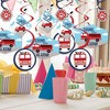 Big Dot of Happiness Fired Up Fire Truck - Firefighter Firetruck Baby Shower or Birthday Party Hanging Decor - Party Decoration Swirls - Set of 40 - 2 of 4