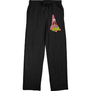 Spongebob Squarepants Patrick the Starfish Men's Black Graphic Sleep Pajama Pants - 1 of 2