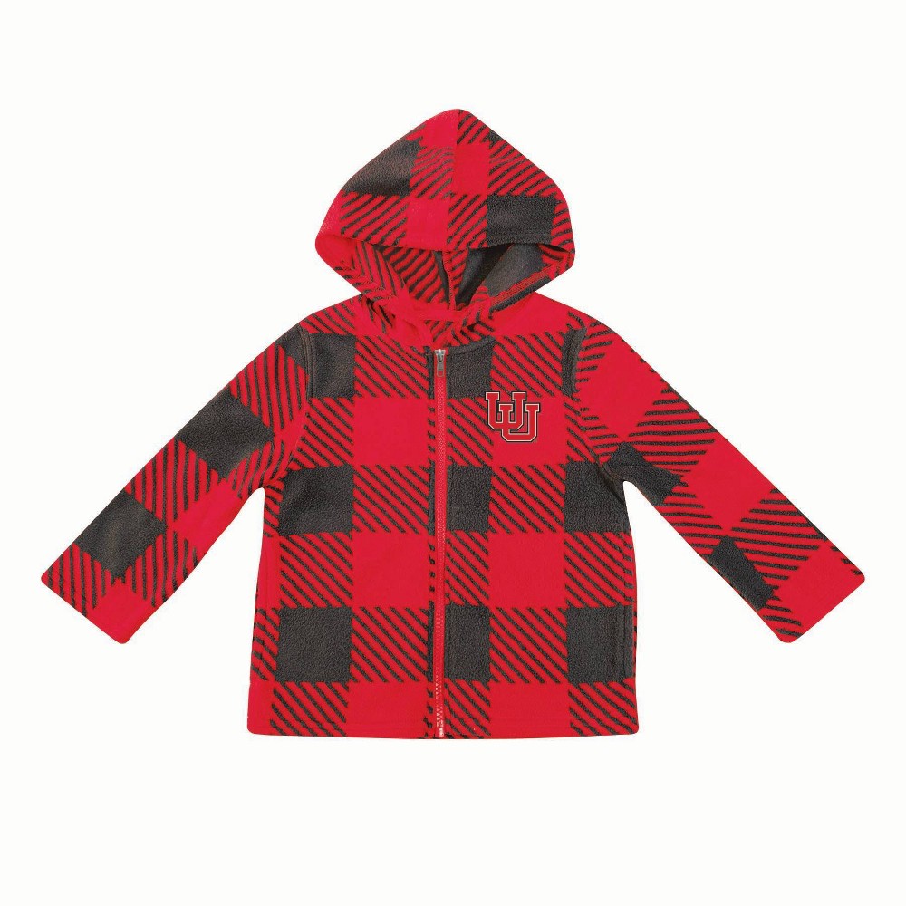 NCAA Utah Utes Toddler Boys' Buff Checkered Zip-Up Jacket - 2T