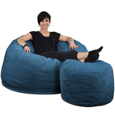 Ultimate Sack 4000 (4 Ft.) Bean Bag Chair And Footstool - Cloud Fur ...