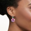 Ross-Simons 1.40 ct. t.w. Amethyst and .28 ct. t.w. White Topaz Flower Drop Earrings With Multicolored Enamel in Sterling Silver - 2 of 4
