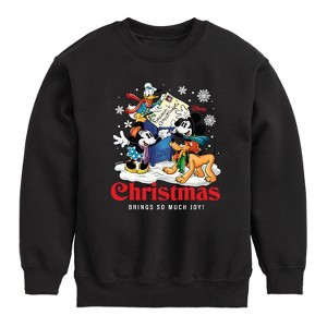 Boys' - Disney - Mickey and Friends Christmas Brings So Much Joy Graphic Long Sleeve Fleece Sweatshirt - 1 of 4