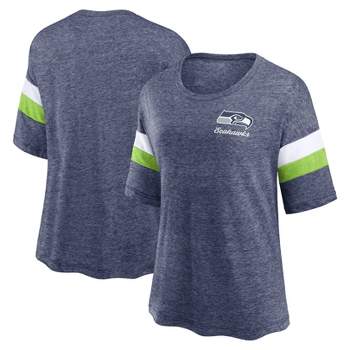 NFL Seattle Seahawks Women's Weak Side Blitz Marled Left Chest Short Sleeve T-Shirt