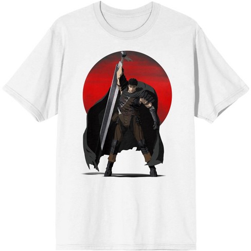 Berserk Anime Guts Lone Mercenary Character Men s White Graphic Shirt 3XL