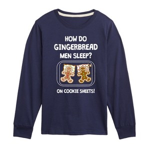 Boys' - Instant Message - Gingerbread Men Cookie Sheets Christmas Long Sleeve Graphic T-Shirt - 1 of 4