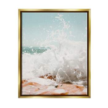 Stupell Industries Sea Foam Sandy Beach Soft Blue Coast Gallery Wrapped  Canvas Wall Art, 17 X 17 : Target