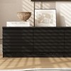 FUFU&GAGA Wave Pattern Black TV Console Multifunctional Storage Hidden Cable Manager - 4 of 4