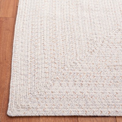 Ivory and Light Grey Braided Reversible Handmade Area Rug