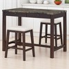 3-Piece Modern Dining Set with Faux Marble Table & 2 Stools, Space-Saving with Storage Drawers, Upholstered for Small Spaces or Dining Room - 2 of 4