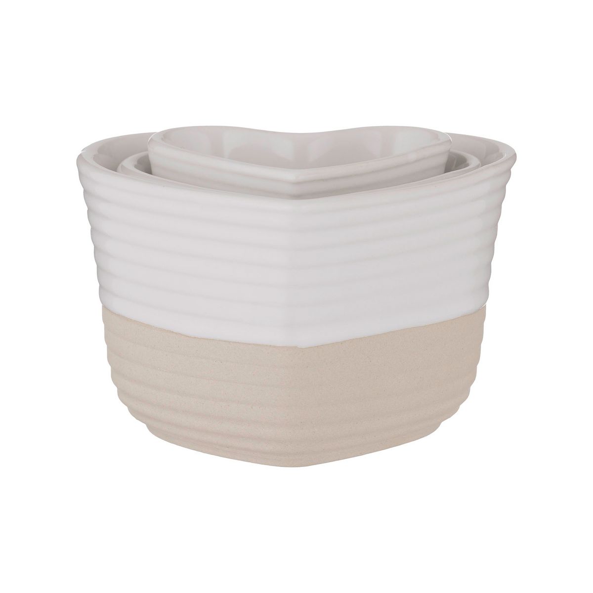 Mason Cash Rustic Charm Measuring Cups, Set of 3 Stoneware Cups (1 Cup to ¼ Cup)