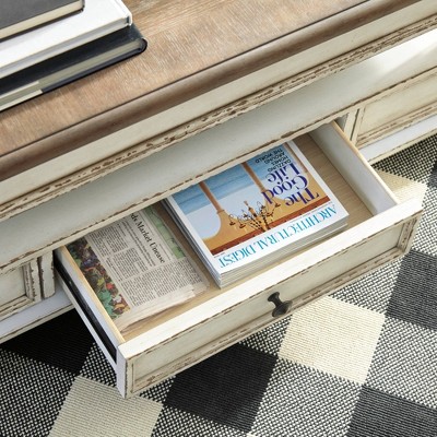 Realyn Two-Tone Lift-Top Coffee Table with Storage, Brown & White