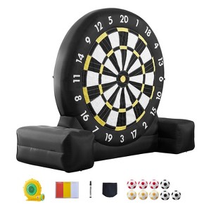 VEVOR Inflatable Soccer Dart Board, over 10 ft High Giant Soccer Dart Board with 9 Kick Balls & Air Pump, 2-Minutes Setup & Storage Bag, Black - 1 of 4
