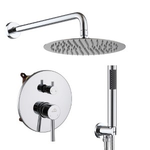 CASAINC 1-Spray Patterns Round 2-Functions 10 Inches Wall Mount Dual Shower Heads with Handheld - 1 of 4