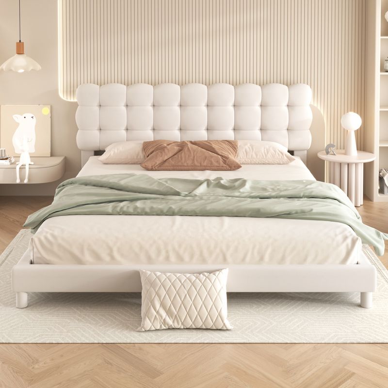 Queen/Full/Twin Size Upholstered Platform Bed with Soft Headboard-ModernLuxe, 2 of 13