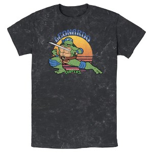 Men's Teenage Mutant Ninja Turtles Sunset Leonardo in Action T-Shirt - 1 of 4