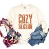 Cozy Season Block Distressed - Women's Garment Dyed Long Sleeve Graphic T-Shirt - 2 of 4