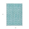 Teal Blue And Ivory Geometric Washable Indoor Outdoor Area Rug - 3 of 4