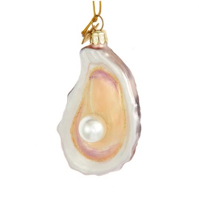 Kurt Adler Noble Gems Glass Ornament for Christmas Tree, Oyster Shell