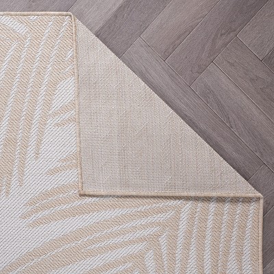 Natural Floral Synthetic Flat Woven Indoor/Outdoor Rug 5' x 7'