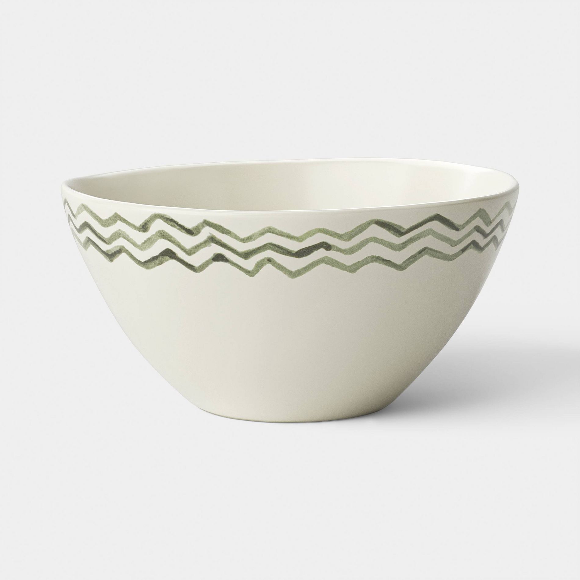 22.5oz Stoneware Aralia Cereal Bowl Hand Painted Green - Threshold™