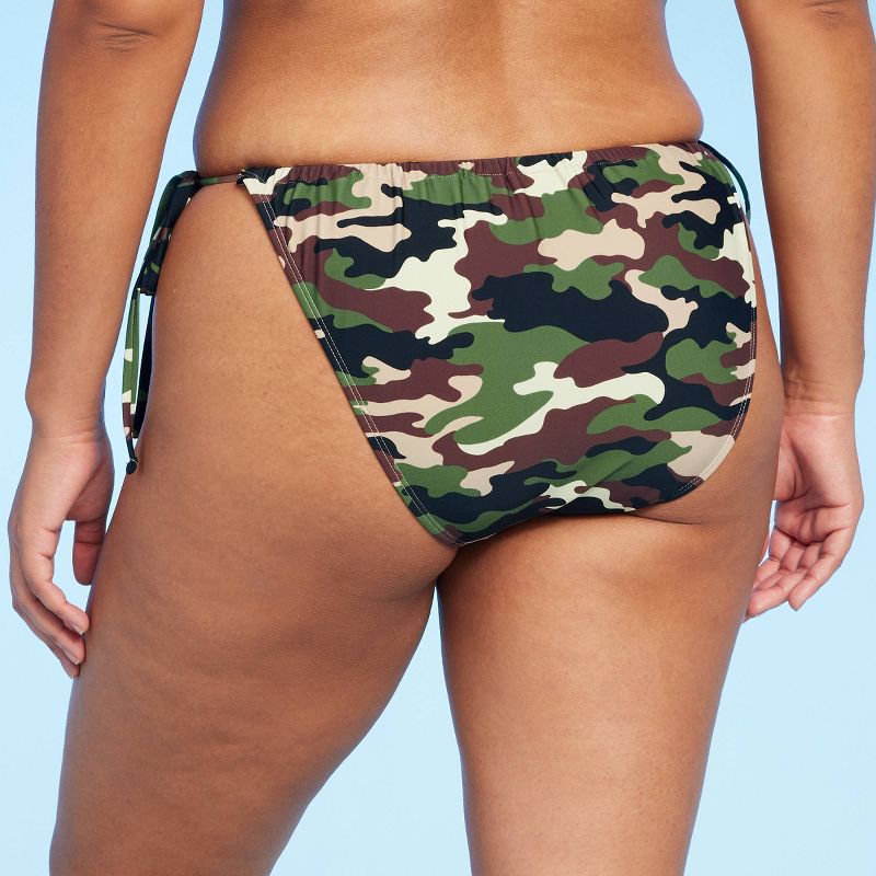 Women's Camo Print Side-Tie Adjustable Bikini Bottom - Wild Fable™ Olive Green, 6 of 7