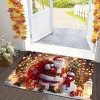 Lomsoe Rectangular Christmas Floor Mat,Snowman & Snowy Welcome Mat, Non-Slip Holiday Mat Christmas Carpet. - 2 of 4