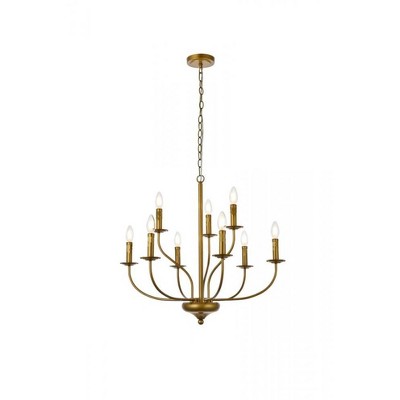 Elegant Lighting Westley 9 lights pendant in brass