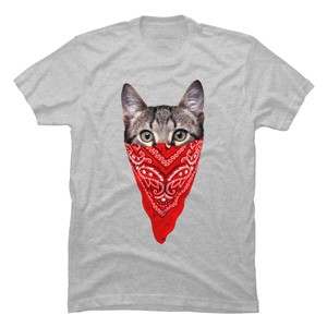 Men's Design By Humans Gangster Cat By clingcling T-Shirt - 1 of 4