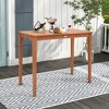 Costway Outdoor Bar Table 48'' Eucalyptus Wood Bar Height Slatted Tabletop Patio Dining - 2 of 4