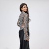 Women's Printed Button Long Sleeve Blouse - Wild Fable™ Gray - 3 of 4