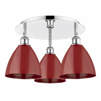 Ballston Dome - 3 Light Flush Mount In Industrial Style-10 Inches Tall and 19.25 Inches Wide