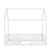 Kumasinova House Shaped Twin/Full Size Bed Frame,Wood Twin/Full Bed Frame with Fence&Door,Rustic Wash Design Twin/Full Bed Frames for Kids - 3 of 4
