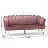 NicBex 3 Seater Sofa Couch with Deep Seat & Armrest Modern Upholstered Velvet Sofa with Metal Legs for Living Room - 3 of 4
