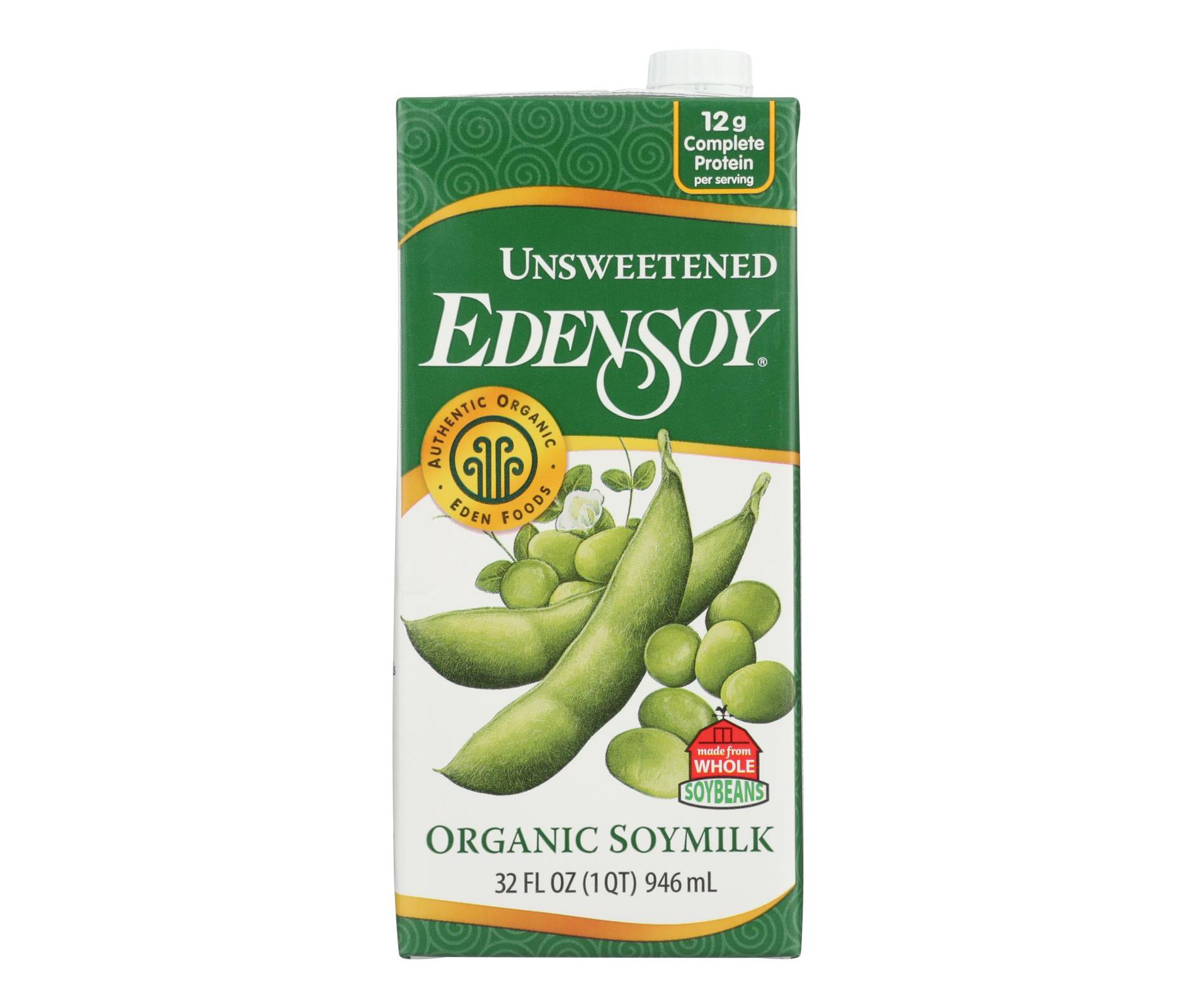 Eden Foods Unsweetened Organic Soymilk - Case of 12/32 oz