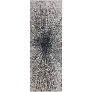 Gray and Ivory Abstract Power Loom Area Rug - 1 of 3