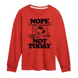 Boys' - Peanuts - Joe Cool Nope Not Today Long Sleeve Graphic T-Shirt - 1 of 4