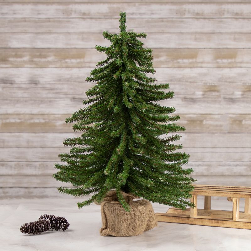 Northlight 2' Potted Downswept Mini Village Pine Medium Artificial Christmas Tree, Unlit, 2 of 8