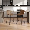 POVISON 30'' Modern Minimalist Bar Height Faux Leather Bar Stools Set of 2 - 2 of 4